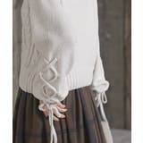 レースアップスリーブケーブルモールニットプルオーバー | rps | 詳細画像9 