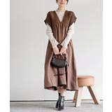 Dブラウン | Ｖネックシャーリングワンピース | rps