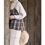 フロントリボン起毛チェックキャミソール | rps | 詳細画像11 