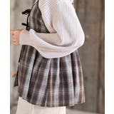 フロントリボン起毛チェックキャミソール | rps | 詳細画像17 