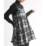 ブラック | 起毛チェックティアードキャミチュニック | rps