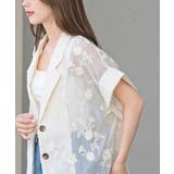 シアー総刺繍ハーフスリーブテーラードジャケット | rps | 詳細画像7