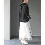 異素材切替タックギャザーフード付きベスト | rps | 詳細画像13