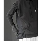 異素材切替タックギャザーフード付きベスト | rps | 詳細画像14