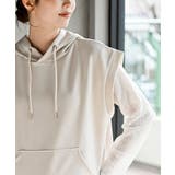 異素材切替タックギャザーフード付きベスト | rps | 詳細画像22