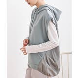 異素材切替タックギャザーフード付きベスト | rps | 詳細画像7