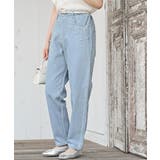 サックス | パール付きテーパードデニムパンツ | rps