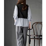 変形タックスリーブ衿付きドッキングブラウス | rps | 詳細画像12