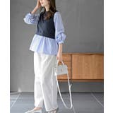 変形タックスリーブ衿付きドッキングブラウス | rps | 詳細画像18