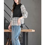 変形タックスリーブ衿付きドッキングブラウス | rps | 詳細画像26