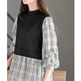 変形タックスリーブ衿付きドッキングブラウス | rps | 詳細画像30