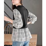 変形タックスリーブ衿付きドッキングブラウス | rps | 詳細画像31