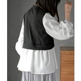 変形タックスリーブ衿付きドッキングブラウス | rps | 詳細画像8