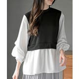 変形タックスリーブ衿付きドッキングブラウス | rps | 詳細画像9