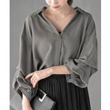 CHACグレー | 変形袖タックスキッパーブラウス | rps