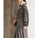 変形袖タックスキッパーチェックブラウス | rps | 詳細画像12 