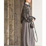 変形袖タックスキッパーチェックブラウス | rps | 詳細画像14 