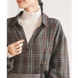 変形袖タックスキッパーチェックブラウス | rps | 詳細画像15 