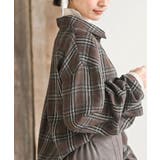 変形袖タックスキッパーチェックブラウス | rps | 詳細画像16 