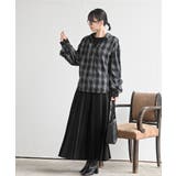 変形袖タックスキッパーチェックブラウス | rps | 詳細画像2 