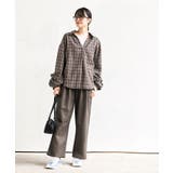 変形袖タックスキッパーチェックブラウス | rps | 詳細画像20 