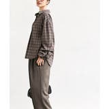 変形袖タックスキッパーチェックブラウス | rps | 詳細画像23 