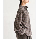 変形袖タックスキッパーチェックブラウス | rps | 詳細画像25 