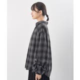 変形袖タックスキッパーチェックブラウス | rps | 詳細画像29 