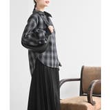 変形袖タックスキッパーチェックブラウス | rps | 詳細画像3 