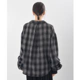 変形袖タックスキッパーチェックブラウス | rps | 詳細画像30 