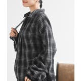 変形袖タックスキッパーチェックブラウス | rps | 詳細画像7 