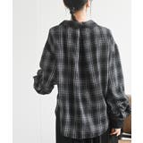 変形袖タックスキッパーチェックブラウス | rps | 詳細画像8 