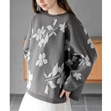 CHACグレー | 花柄ジャガードスポンジニットワイドプルオーバー | rps