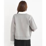 バイカラークルーネックスポンジニットカーディガン | rps | 詳細画像24 