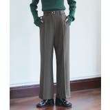チャコール(DGY) | シークレットゴム・センタープレススラックス | RUIRUE BOUTIQUE