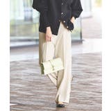 アイボリー(WH) | シークレットゴム・センタープレススラックス | RUIRUE BOUTIQUE