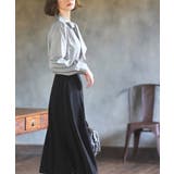 ブラック(BL) | シークレットゴム ハイウエストAラインスカート | RUIRUE BOUTIQUE