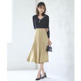 ライトカーキ(PKH) | シークレットゴム ハイウエストAラインスカート | RUIRUE BOUTIQUE