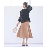 サーモンピンク(PRE) | シークレットゴム ハイウエストAラインスカート | RUIRUE BOUTIQUE