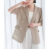 半袖/ベージュ(2BE) | 選べる袖丈パナマシアーテーラードジャケット | RUIRUE BOUTIQUE