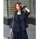 ネイビー(NE) | シアーメッシュ ダンボールテーラードジャケット | RUIRUE BOUTIQUE
