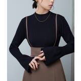 無地/ブラック(BL) | 選べるデザイン静電気防止フレアスリーブリブニット | RUIRUE BOUTIQUE