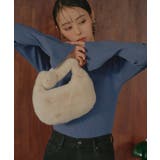 無地/ブルー(BU) | 選べるデザイン静電気防止フレアスリーブリブニット | RUIRUE BOUTIQUE