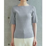 選べるデザインボタンハーフスリーブリブニット | RUIRUE BOUTIQUE | 詳細画像18