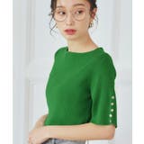 選べるデザインボタンハーフスリーブリブニット | RUIRUE BOUTIQUE | 詳細画像3