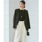 選べるデザインボタンハーフスリーブリブニット | RUIRUE BOUTIQUE | 詳細画像6