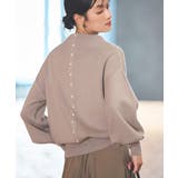 バックパール/グレージュ(BE) | 選べるデザインパールボタンアンチピリングニット | RUIRUE BOUTIQUE