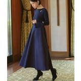 ネイビー(NE) | リブニット&膨れジャガードワンピース | RUIRUE BOUTIQUE