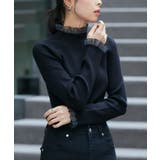 ブラック(BL) | シアーフリルラグランニット | RUIRUE BOUTIQUE