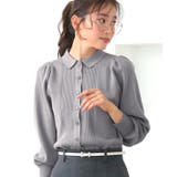 グレー(PGY) | 衿つきパフニットカーデ | RUIRUE BOUTIQUE